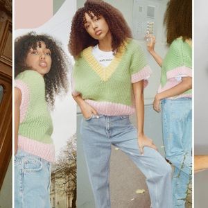 Hope Macaulay chunky knit sweater vest. Size small. 100% merino wool.